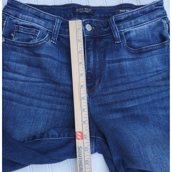 Judy Blue Slim Fit Womens Jeans Size 7/28 Blue Denim Mid Rise Dark Wash - Picture 8 of 10
